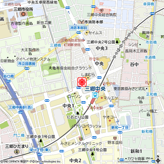 三郷ビジネスステーション付近の地図
